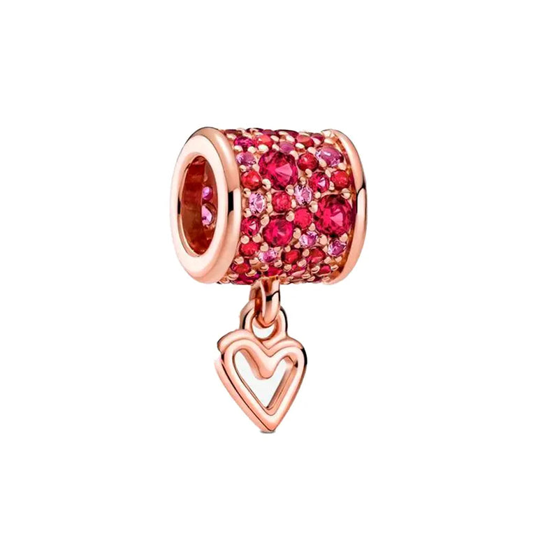 Charm de corazón de cristal
